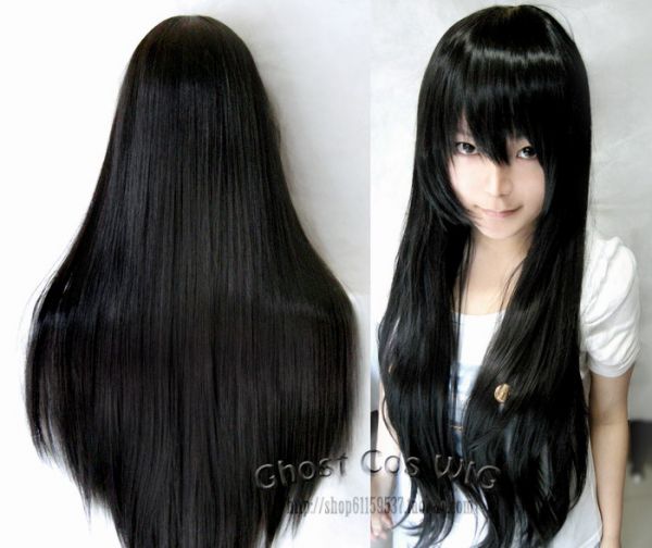 peruca preta 80 cm  0022